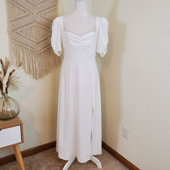 Danielle Bernstein Polka Dot Puff Sleeves Slip Dress! Size 8. - Picture 3 of 11